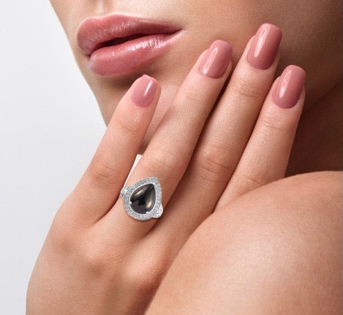 Elite Shungite & White Zircon Halo Ring