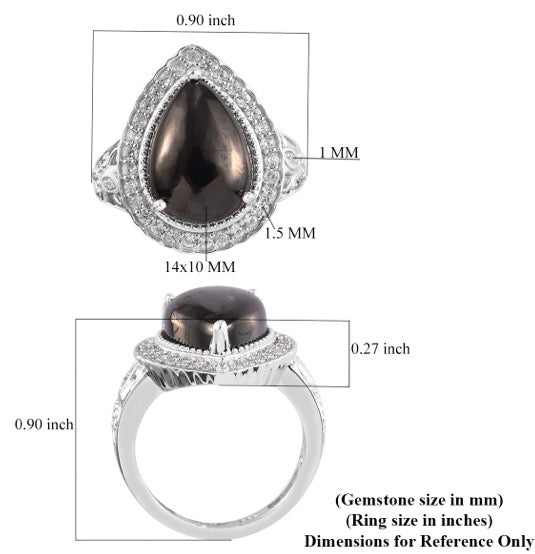 Elite Shungite & White Zircon Halo Ring