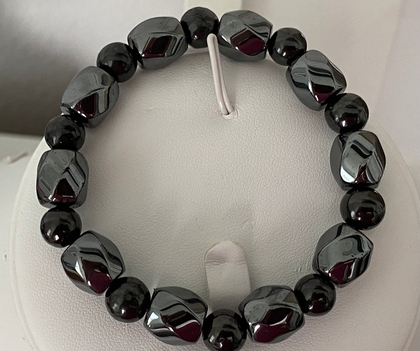 Elite Shungite & Hematite Stretch Barrel Cut Bracelet
