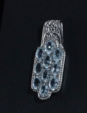Sky Blue Topaz Stainless Steel Pendant