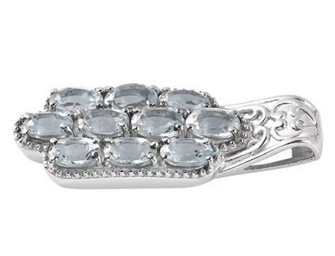 Sky Blue Topaz Stainless Steel Pendant
