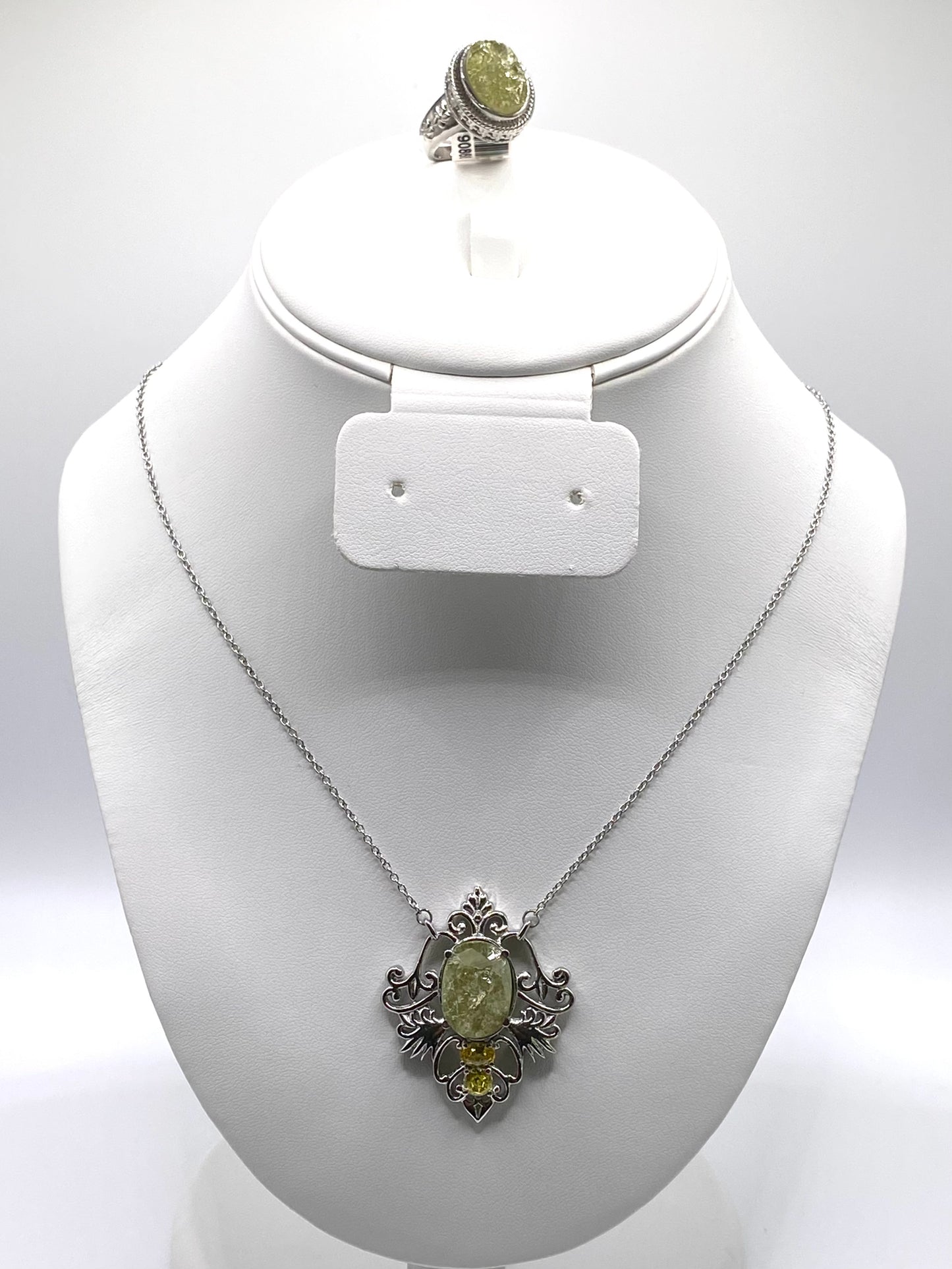Mali Garnet Ring and Necklace Set