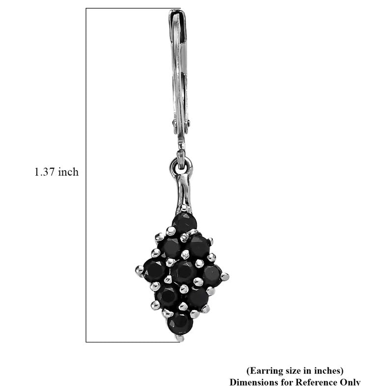 Thai Black Spinel Dangle Earrings