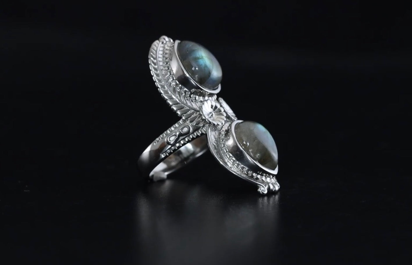 Labradorite 2 Stone Ring