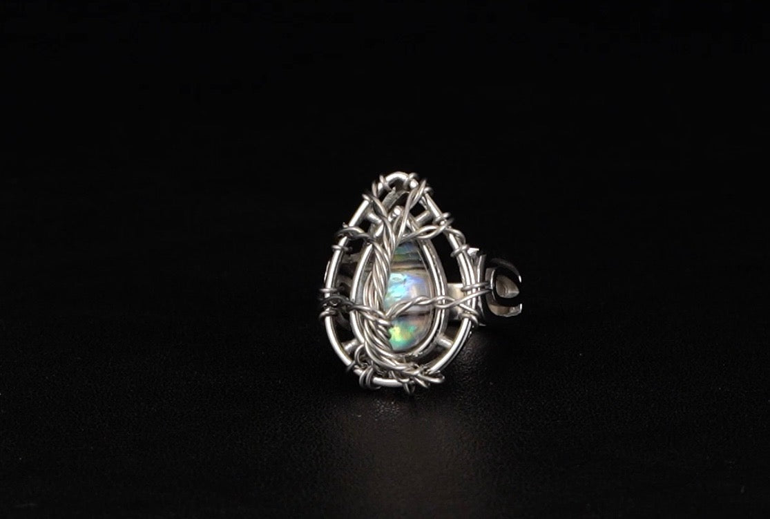 Abalone Shell Tree Of Life Ring