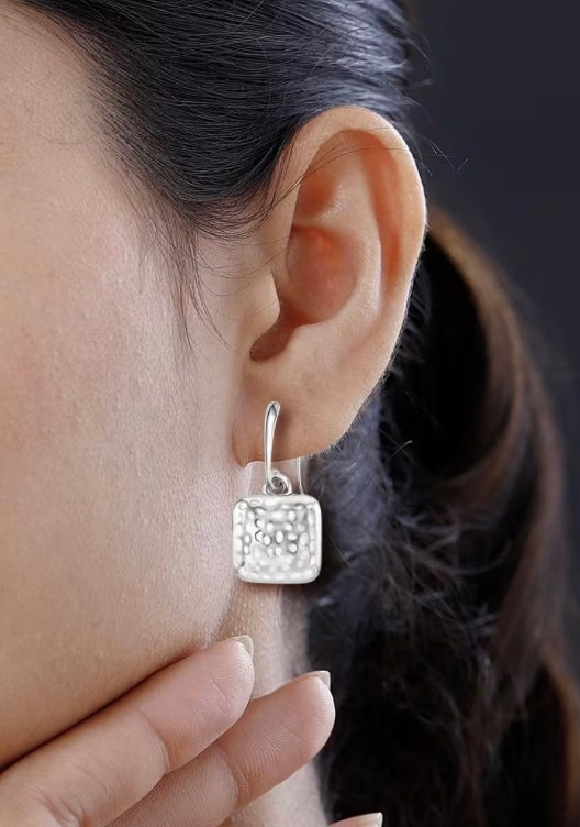 925 Sterling Silver Square Dangle