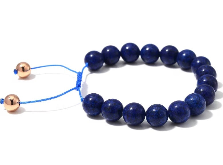 Lapis Lazuli Beaded Corded Adjustable Bracelet