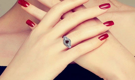 Tanzanian Wine Garnet & White Zircon Ring
