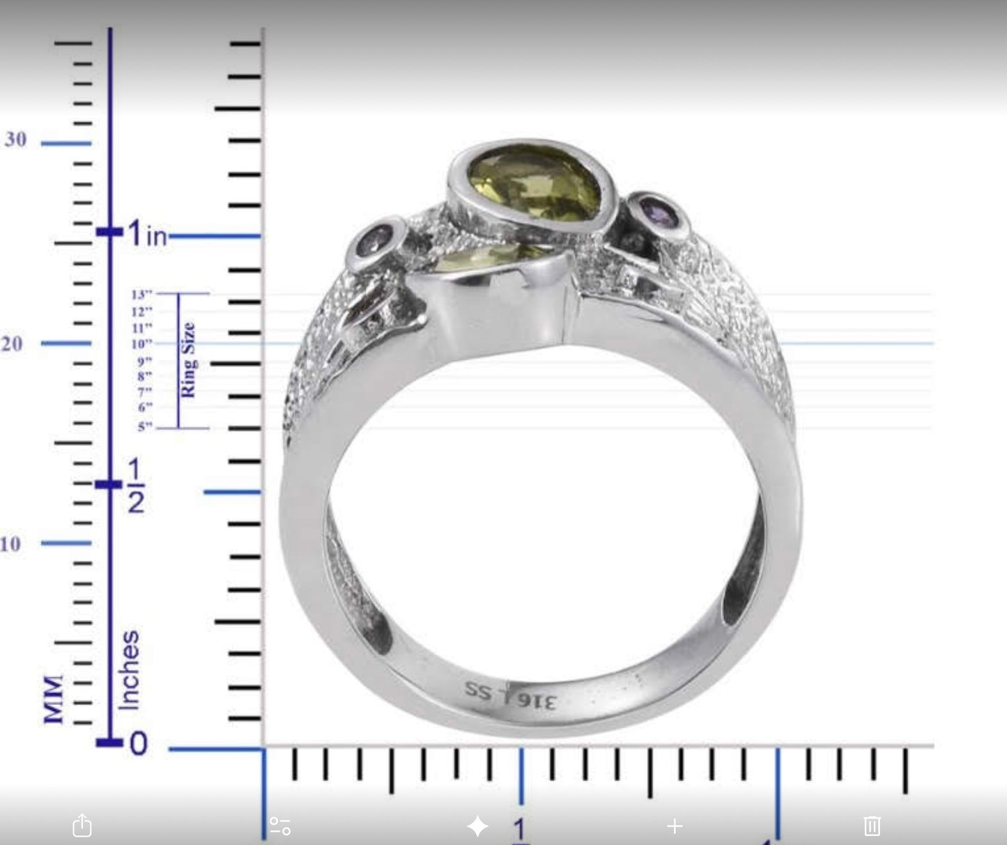 Hebei Peridot Stainless Steel Ring