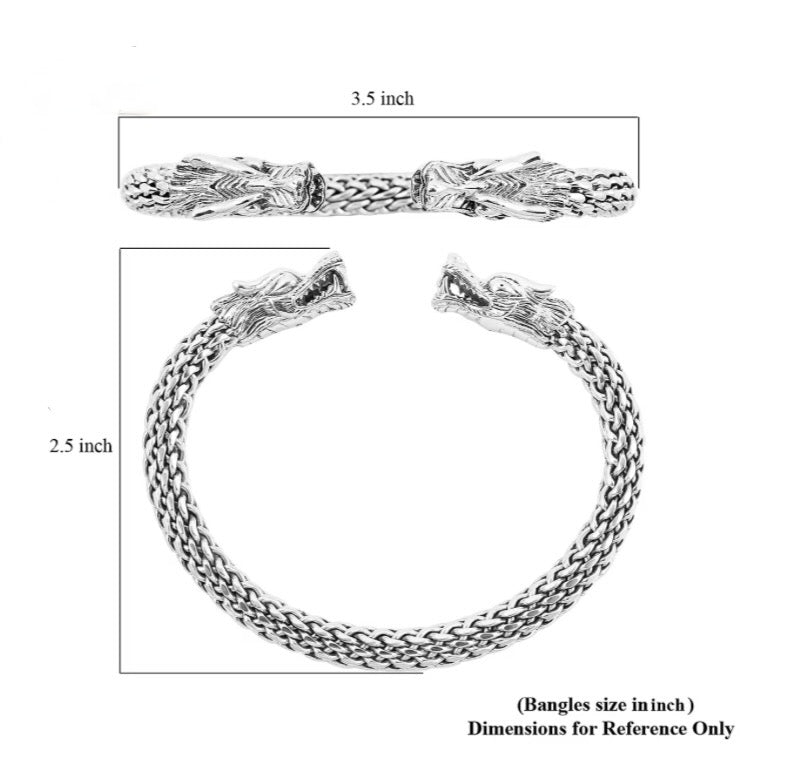 Artisan Crafted Dragon Head Cuff Bracelet