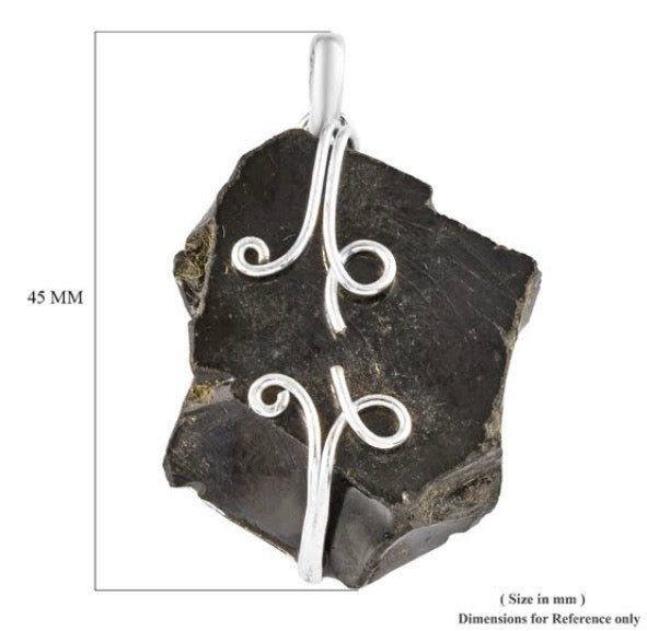 Artisan Crafted Elite Shungite Silver Pendant