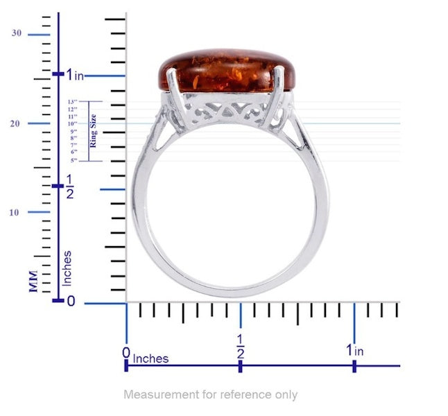 Baltic Amber 925 Sterling Silver SZ 8 Ring