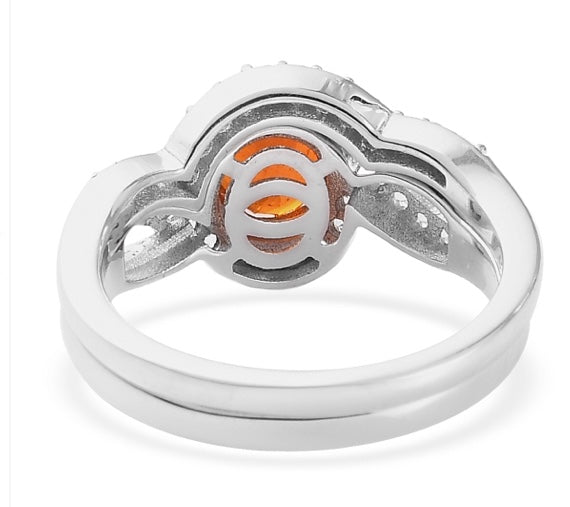 Tanzanian Tangerine Kyanite Ring With Ring Guard