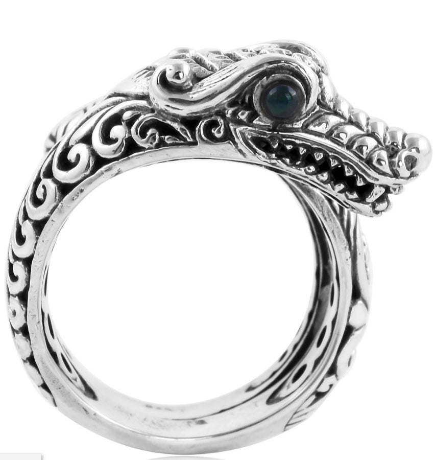 Artisan Crafted Dragon & Sable Ethiopian Opal Ring