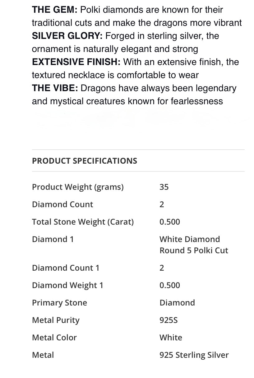 Artisan Crafted Dragon Head With Polki Diamonds Cuff Bracelet