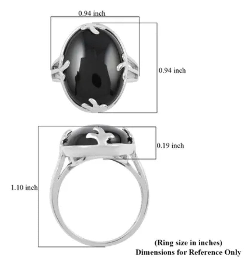 Black Onyx Solitaire Ring