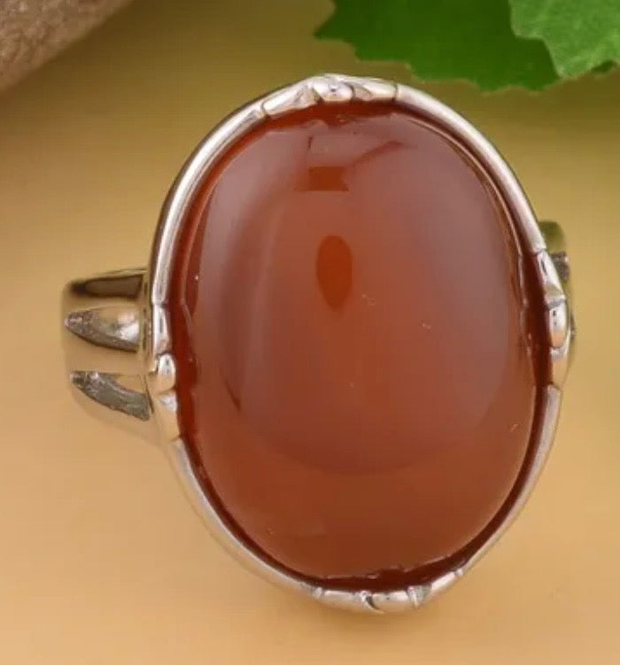 Carnelian Solitaire Ring