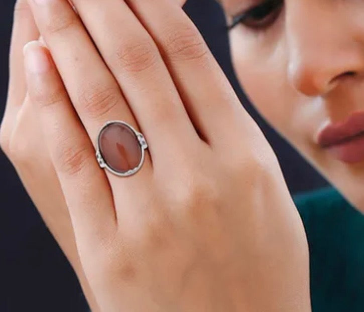 Carnelian Solitaire Ring