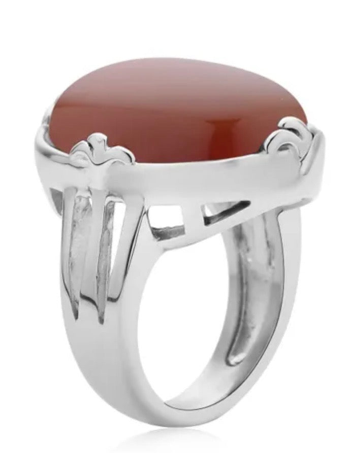 Carnelian Solitaire Ring