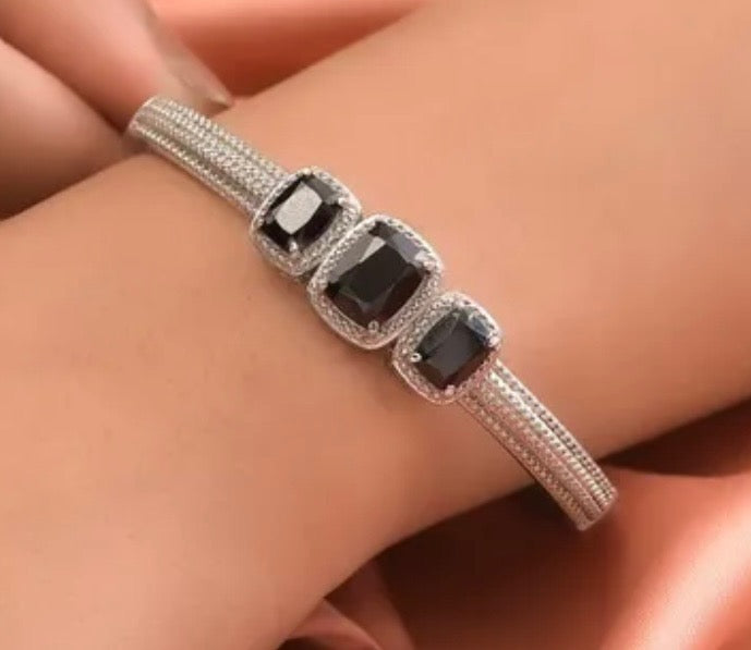 Thai Black Spinel Bangle Bracelet