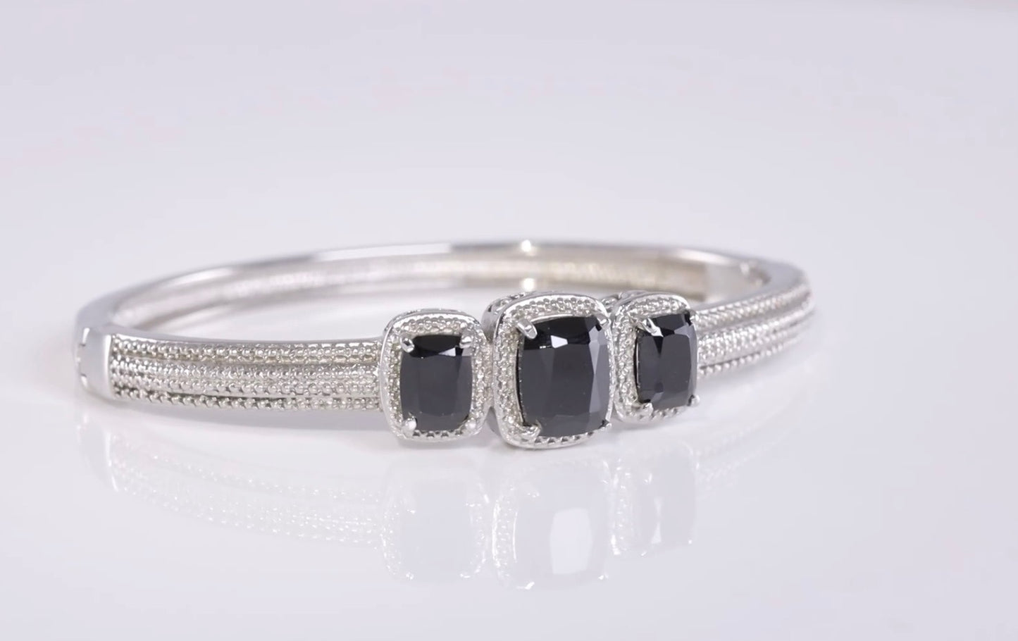 Thai Black Spinel Bangle Bracelet