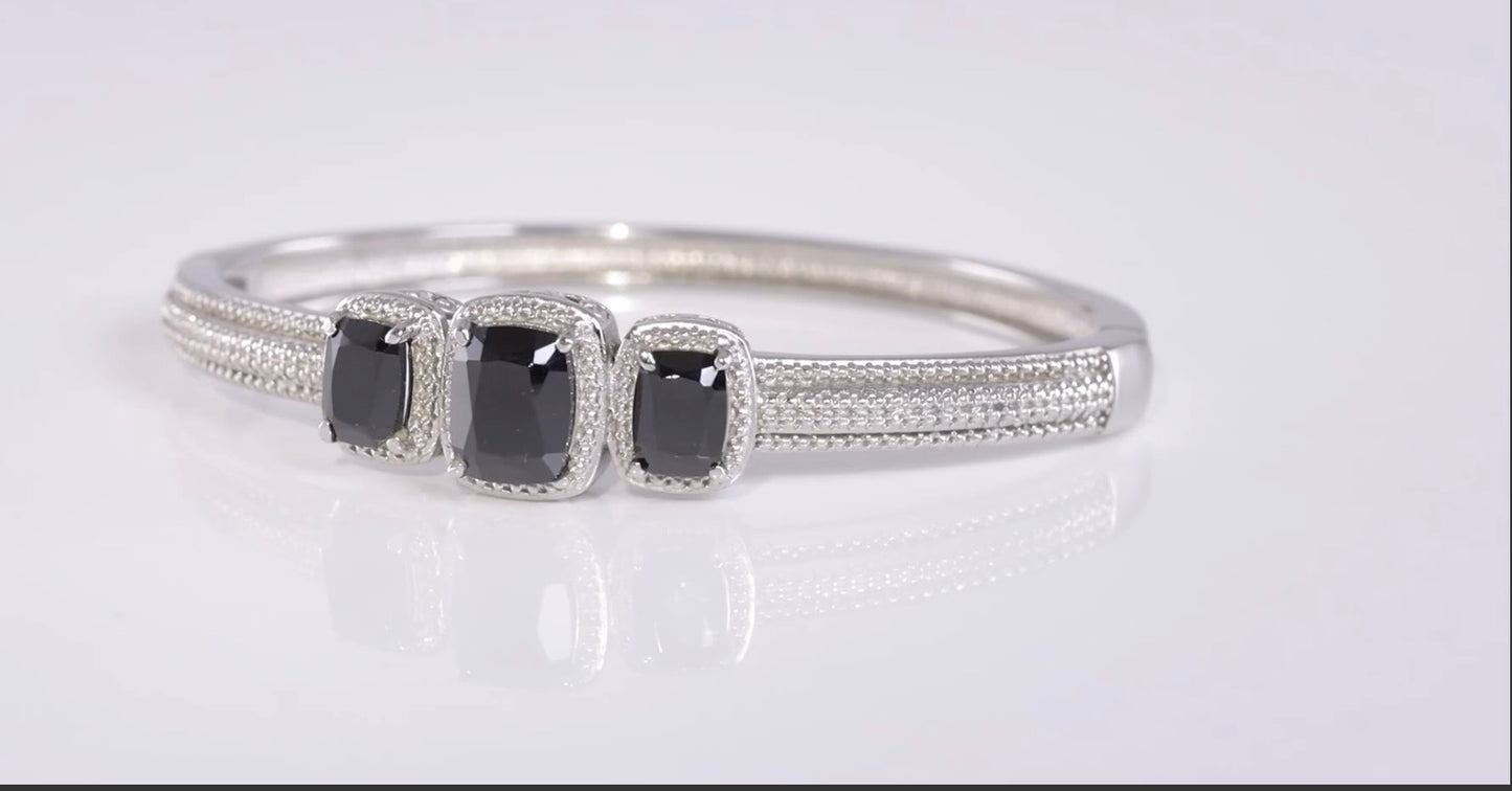 Thai Black Spinel Bangle Bracelet