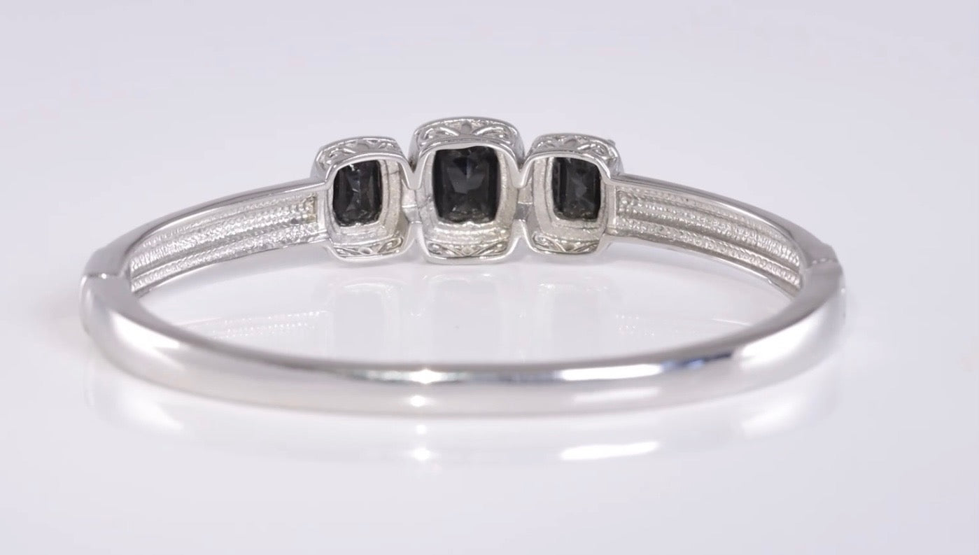 Thai Black Spinel Bangle Bracelet