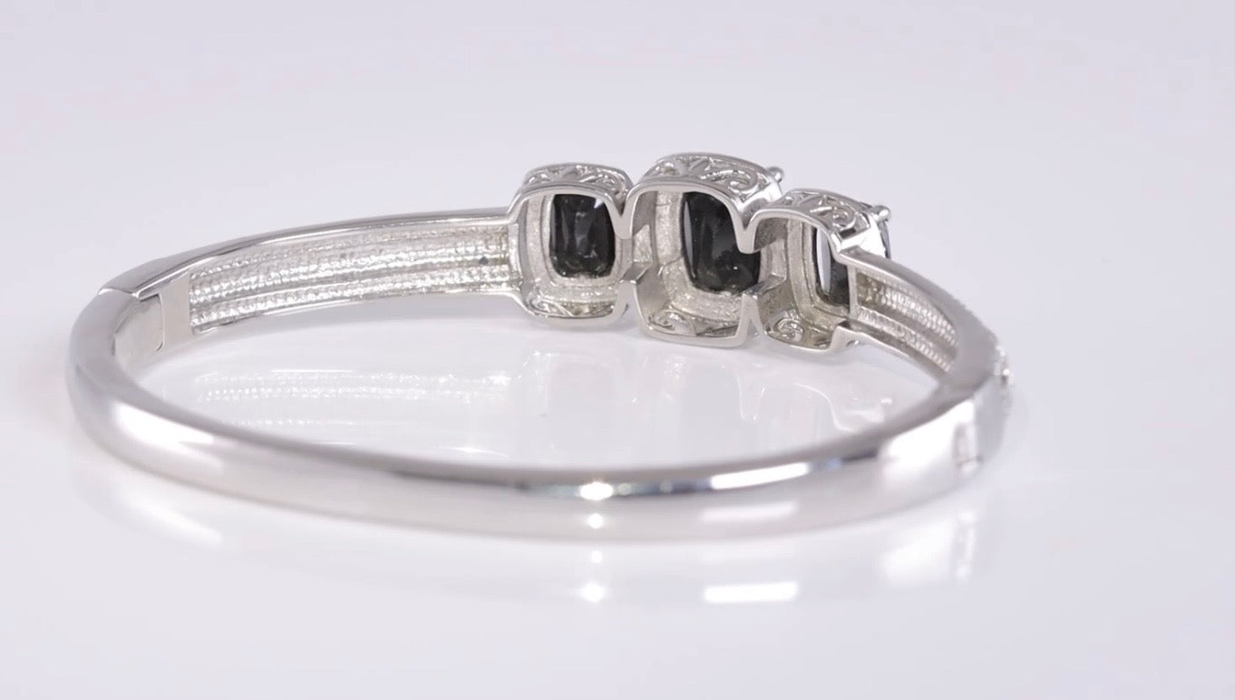 Thai Black Spinel Bangle Bracelet