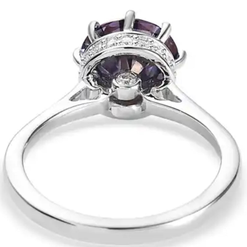 Blue Moissanite Engagement Style Ring
