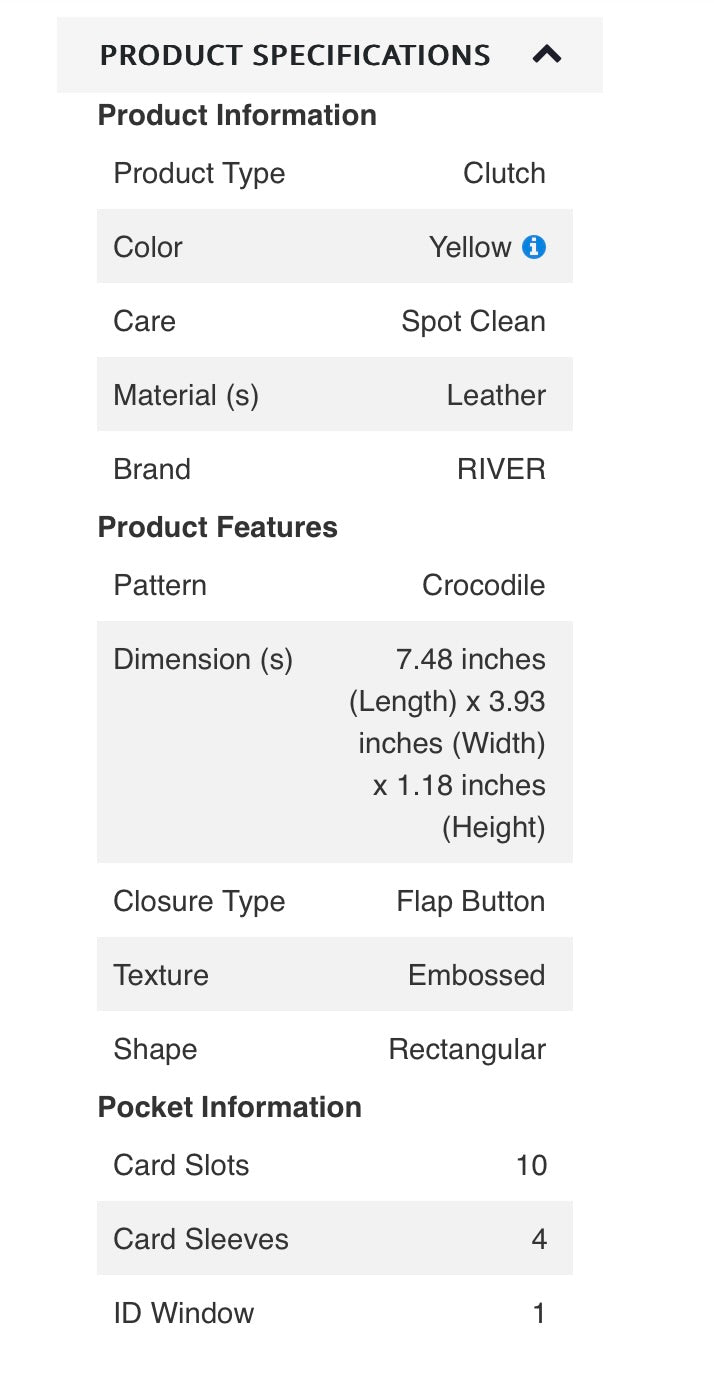 River Brand Genuine Crocodile Leather Wallet / Clutch Bag