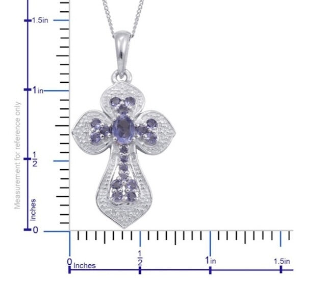 Catalina Iolite Silver Pendant With Chain