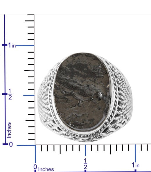 Artisan Crafted Rough Cut Elite Shungite Ring