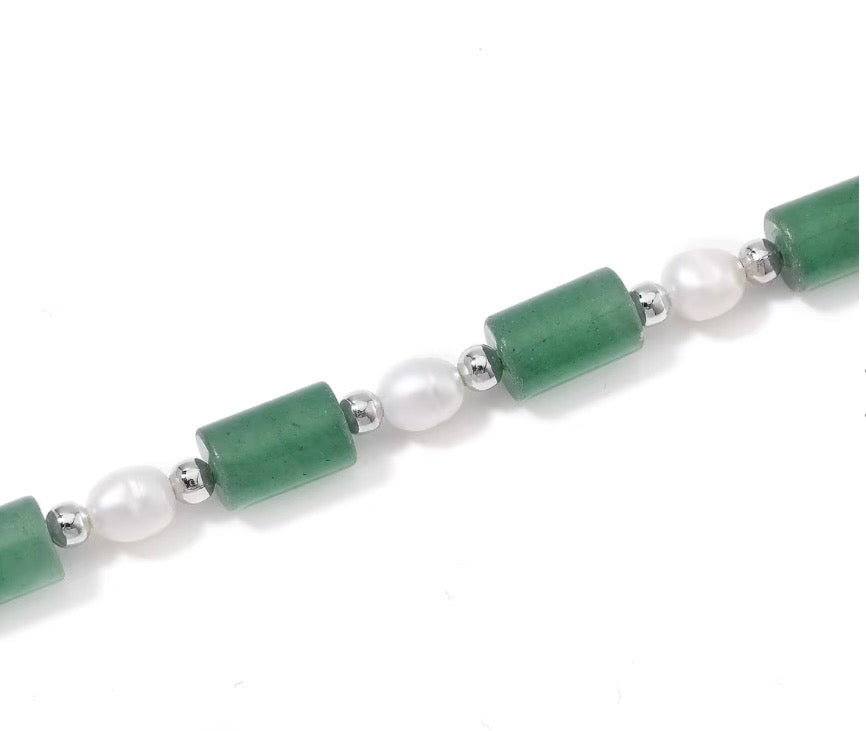 Green Aventurine & Freshwater Pearl Necklace