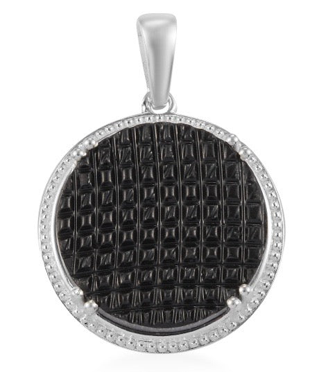 Elite Shungite Carved Silver Pendant