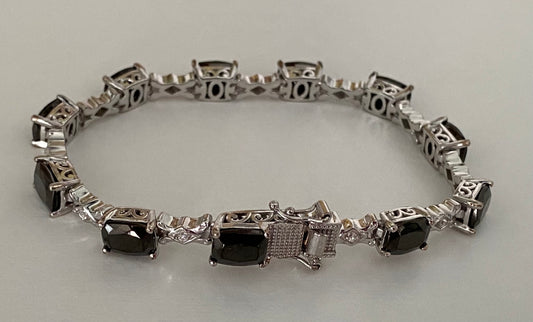 Elite Shungite & White Zircon Silver Bracelet