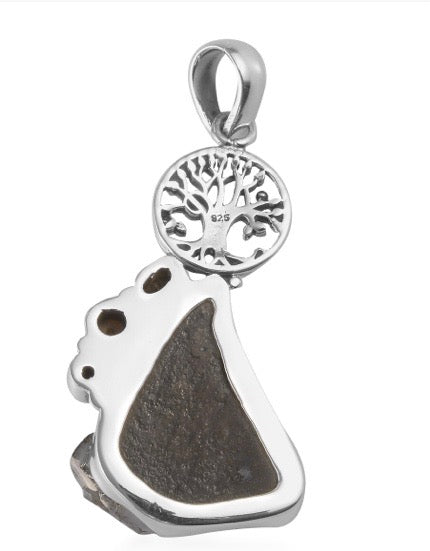 Artisan Crafted Rough Cut Elite Shungite Multi Gemstone Pendant