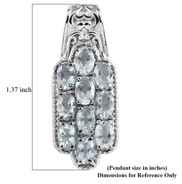 Sky Blue Topaz Stainless Steel Pendant