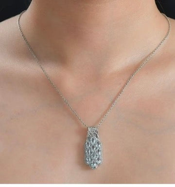 Sky Blue Topaz Stainless Steel Pendant