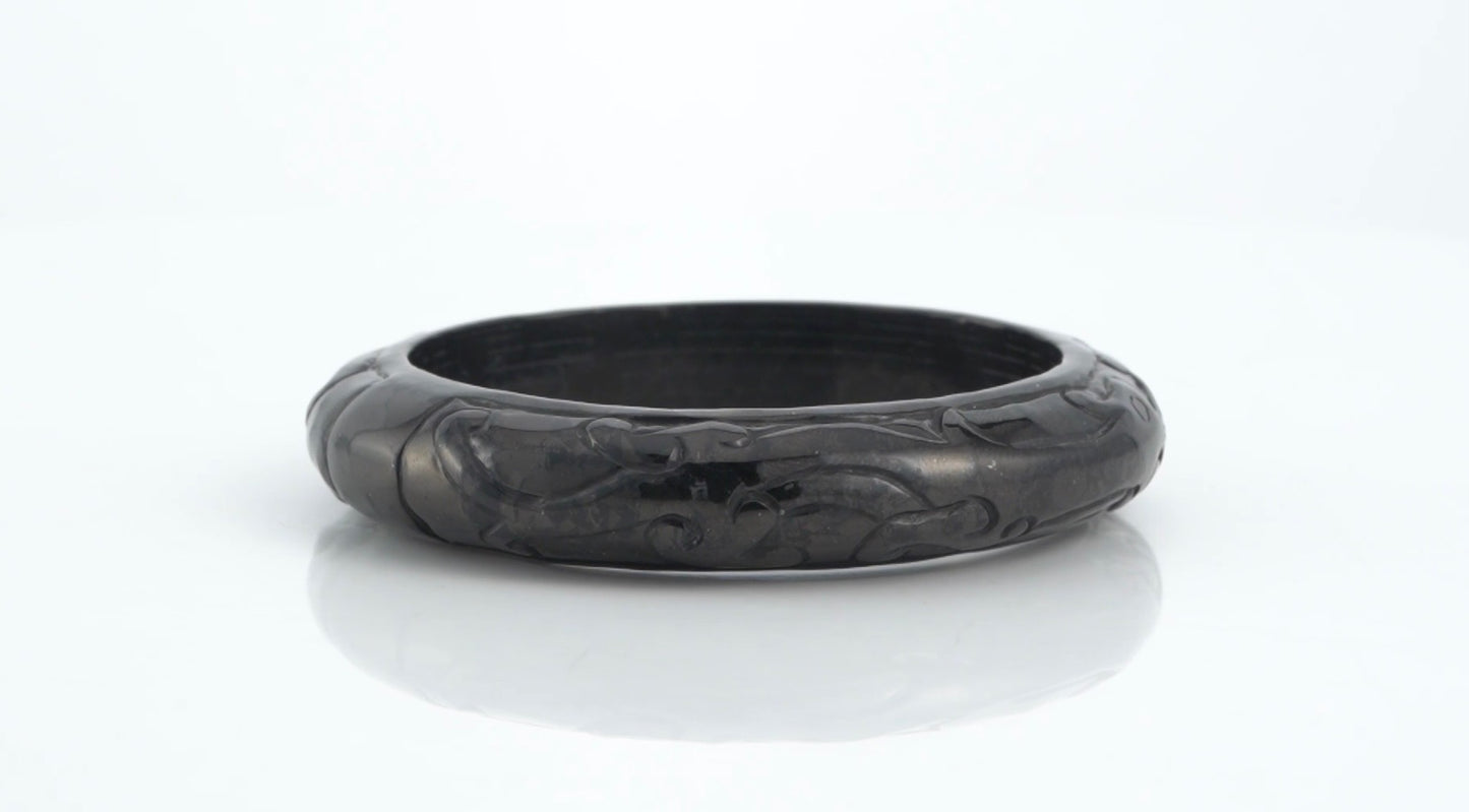 Shungite Carved Bangle Bracelet