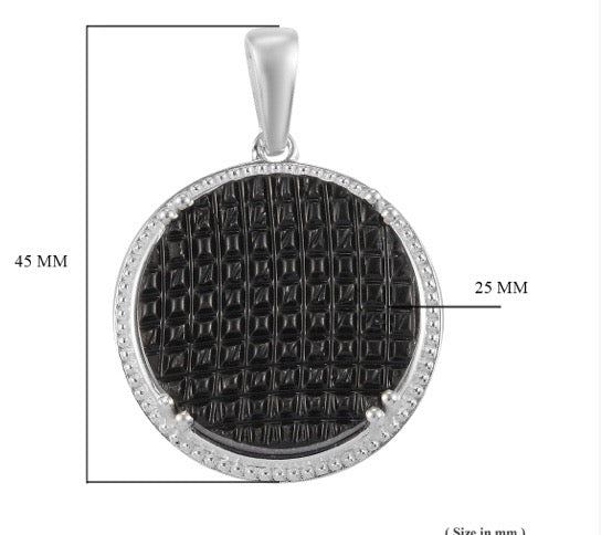 Elite Shungite Carved Silver Pendant