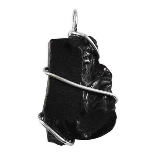 Elite Shungite Rough Cut Silver Pendant