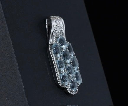 Sky Blue Topaz Stainless Steel Pendant