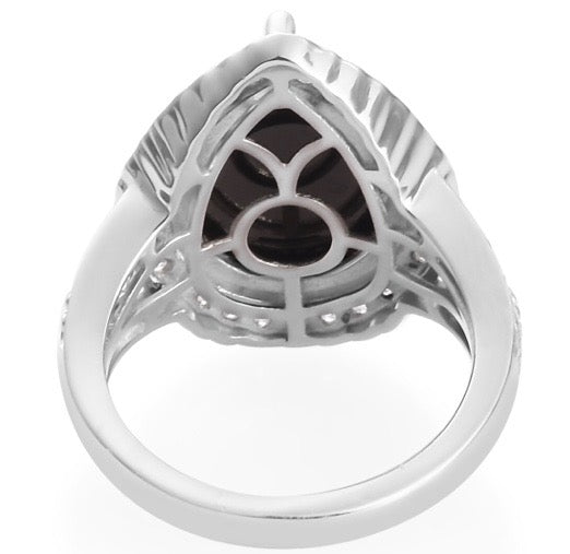 Elite Shungite & White Zircon Halo Ring