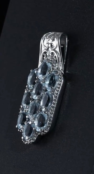 Sky Blue Topaz Stainless Steel Pendant