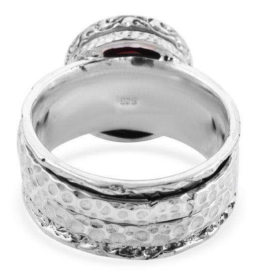Pink Mabe Pearl Spinner/Fidget Ring In Sterling Silver