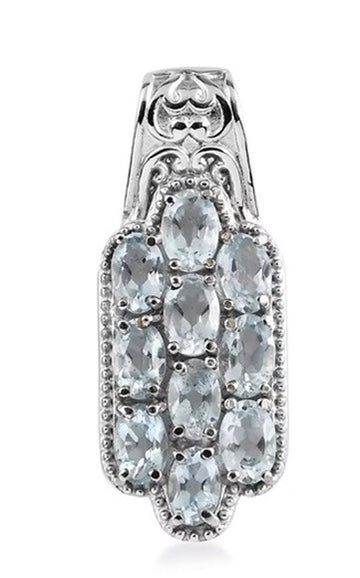 Sky Blue Topaz Stainless Steel Pendant