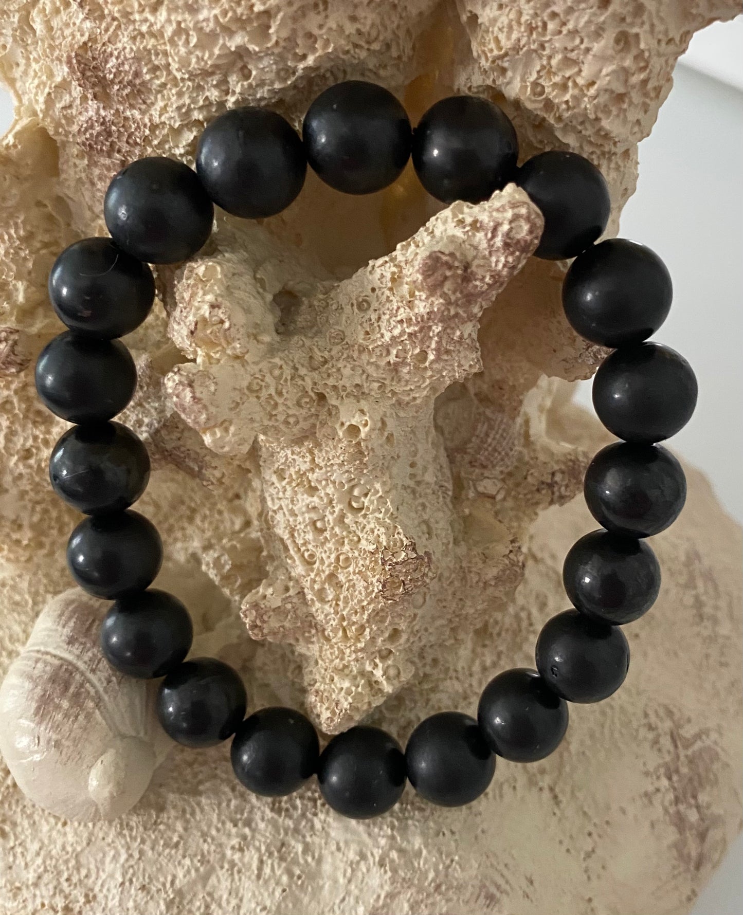 Elite Shungite Round Beaded Stretch Bracelet