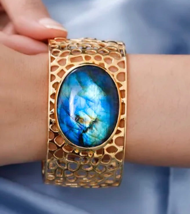 Malagasy Labradorite Cuff Bracelet
