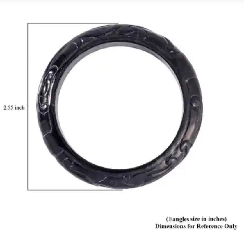Shungite Carved Bangle Bracelet