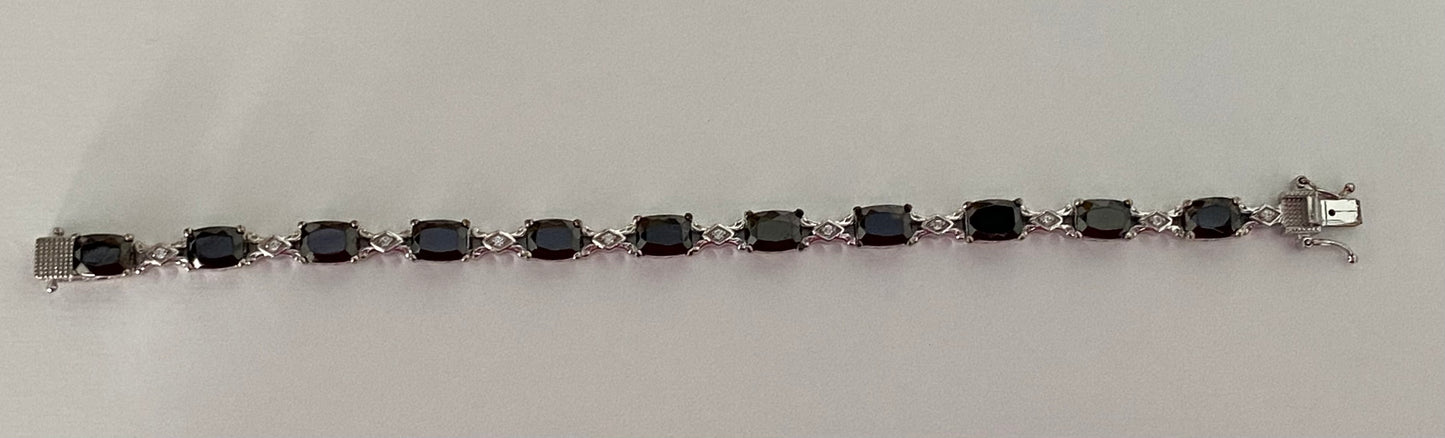 Elite Shungite & White Zircon Silver Bracelet